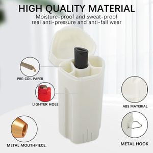 Estuche para Cigarrillos de Una Pieza con Diseño de Cangrejo Ermitaño, Color Blanco, 4 Compartimentos, Accesorio para Fumar Portátil, Almacenamiento Rectangular, ABS Minimalista - Product Image 3