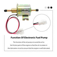 Pompa bahan bakar aluminium 12 Volt Universal, HEP-02A 2.5-4 PSI Inline pompa Diesel Gas listrik untuk mobil truk Perahu & Generator