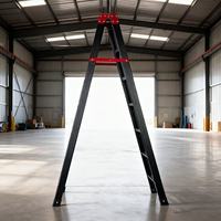 Plateforme de travail extérieure multifonctionnelle certifiée EN131, robuste, avec escalier à double charnière pliable, échelle de grenier à 5 marches