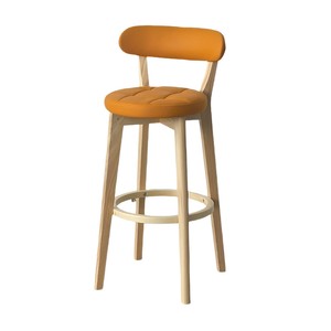 Taburete Alto Moderno <span class=keywords><strong>de</strong></span> <span class=keywords><strong>Madera</strong></span> Maciza con Respaldo, Ecológico, para Uso Comercial en Cafeterías y Restaurantes - Product Image 5