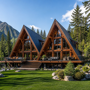 Villa préfabriquée de luxe moderne en <span class=keywords><strong>A</strong></span>-frame pour l'extérieur, maisonnette triangulaire à faible hauteur avec <span class=keywords><strong>vue</strong></span> panoramique, chalet de retraite, mini-<span class=keywords><strong>maison</strong></span> à <span class=keywords><strong>vendre</strong></span> - Product Image 5