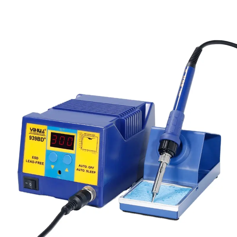 YIHUA 939BD+ESD safe adjustable constant temperature electronic pcb soldering iron SMD rework station machine