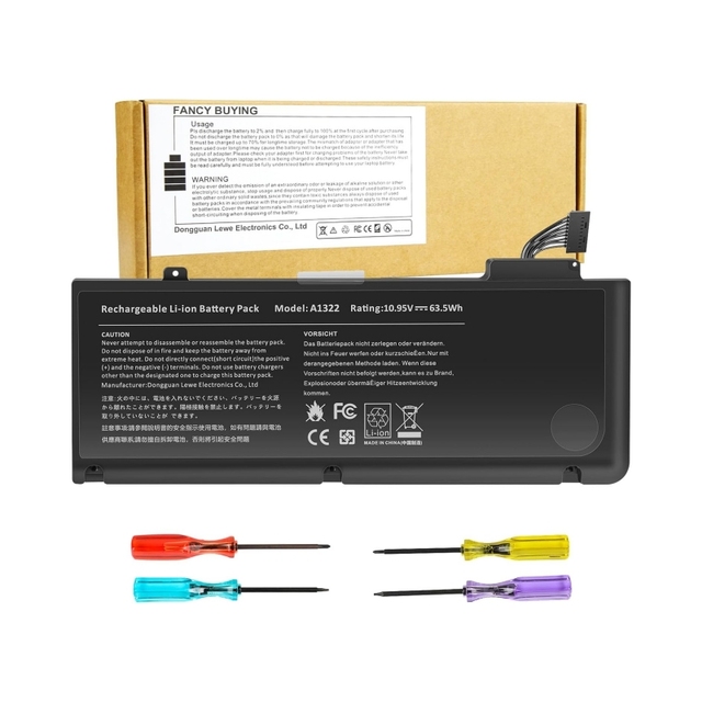 A1322 Laptop Replacement Battery for MacBook Pro 13-inch 2009-2012 Not A1278 63.5Wh 10.95V Li-Ion Battery in Stock for for