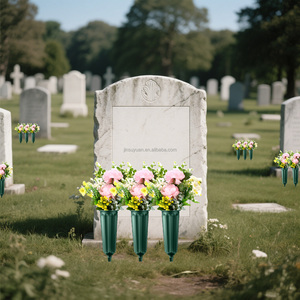 Vases à fleurs commémoratifs en plastique avec pics <span class=keywords><strong>pour</strong></span> cimetières, décorations funéraires <span class=keywords><strong>pour</strong></span> tombes - Product Image 2