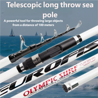 Joran Surf Casting Teleskopik Karbon Gagang EVA 4.5m Joran Pancing Laut dengan Panjang Lipat 1.51m 4 Bagian