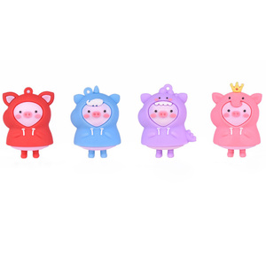 Dihua OEM Custom 5cm Cartoon Cute 3D Soft PVC Fashion Jungle Animal Models Pig Figure for Kids - Product Image 2