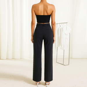 <span class=keywords><strong>Pantaloni</strong></span> <span class=keywords><strong>Eleganti</strong></span> da Donna a Vita Alta e Gamba Dritta, Personalizzabili e alla Moda - Product Image 2