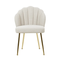 Meubles de chambre à coucher Chaise d'appoint nordique en tissu doux et confortable avec pieds dorés
