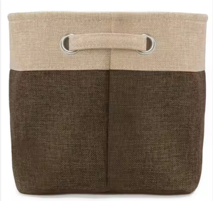 Sturdy Linen Fabric Foldable Basket With Handles for Organizing Closet <b>Storage</b> Large Collapsible Organizer Basket Set Bin <b>Box</b> - Product Image 2