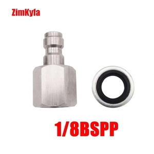 Raccord rapide CO2 8 mm en acier inoxydable argenté léger pour tuyau de charge d'air, coupleur de déconnexion, accessoires et pièces pour outils pneumatiques - Product Image 2