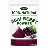 Poudre de baies d'açaï fraîches 100% pure lyophilisée, superaliment en vrac, qualité alimentaire, pour smoothies, jus, enfants et adultes