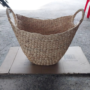 Paniers de rangement modernes en jacinthe d'eau ovales carrées multifonctionnelles de 3 pièces Boîtes de rangement durables pour boissons, aliments et fruits Bacs - Product Image 1