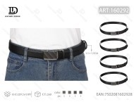 Cintura da Uomo in Vera Pelle, Larghezza 3,5 cm, Lunghezza 125 cm, Fibbia a Due Parti, Stile Formale, Tinta Unita - Product Image 3