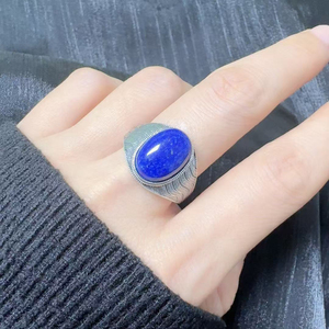 แหวนพลอยสีเงินสเตอร์ลิ<span class=keywords><strong>ง</strong></span>สีธรรมชาติแหวนนิ้วชี้แบบย้อนยุคกว้างแหวนเงิน<span class=keywords><strong>ไทย</strong></span>สำหรับคู่รักชายและหญิ<span class=keywords><strong>ง</strong></span> - Product Image 5
