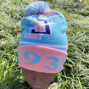 Set <span class=keywords><strong>Sciarpa</strong></span>, Cappello <span class=keywords><strong>e</strong></span> <span class=keywords><strong>Guanti</strong></span> JJOA per Donne, Rosa Chiaro <span class=keywords><strong>e</strong></span> Blu, con Lettere Greche, Confraternita 'Dal 1938', Jack and Jill of America - Product Image 4