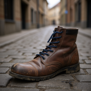 Laccio per scarpe cerato Ilan blu navy 60 cm per stivali e scarpe - Product Image 2