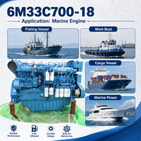 Moteur marin d'origine SCDC Baudouin série 6M33, 515 kW, 700 ch, 1800 tr/min, 6M33C700-18 pour bateau de pêche, bateau de travail, remorqueur