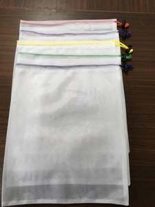 Ensemble de 9 sacs en coton à cordon de serrage, transparents, résistants et de qualité alimentaire, à motif rayé, petits, réutilisables, pour fruits, légumes, jouets et livres - Product Image 4