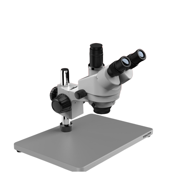 Big Base 7X-45X Continuous Zoom 4K Trinocular Stereo Microscope with 30mm Eyepiece and 45-degree Head for Mobile Repair