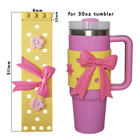 Sangle en silicone mignonne avec nœud pour gobelet isotherme de 40 oz - Accessoires de bar décoratifs et protecteurs écologiques