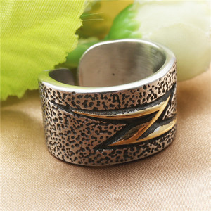 Stainless Steel Lightning Bolt Open <b>Ring</b> Unisex Punk Style Jewelry Gift - Product Image 1