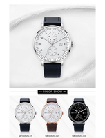 Montre à quartz de luxe pour homme, mouvement japonais, 42 mm, aiguilles lumineuses, résistance à l'eau 30 m, boîtier en acrylique