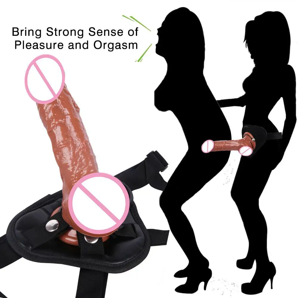 מין צעצועים pvc מלאכותי sucker גדול לסבית ריאליסטי ריאליסטי חגורת פין רצועה על דילדו לנשים