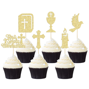 Décoration <span class=keywords><strong>de</strong></span> gâteau thème Communion et Baptême, ange et croix, pour table <span class=keywords><strong>de</strong></span> desserts, insert <span class=keywords><strong>de</strong></span> gâteau, vente chaude - Product Image 1