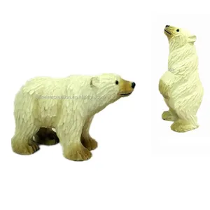 hand carved wooden polar bear