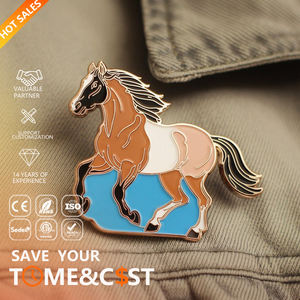 Épingle de revers de cheval Bronco en métal émaillé souple personnalisé de conception libre du fabricant décoration de vêtements - Product Image 1