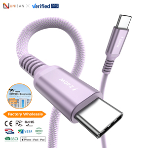 สายดาต้า USB2.0 C ยี่ห้อ UNIEAN สำหรับขายส่ง ความยาว 2 เมตร 3 เมตร รองรับ PD240W 100W ชาร์จเร็ว ถ่ายโอนข้อมูล 480Mbps สำหรับอุปกรณ์ iPhone และ Android - Product Image 1