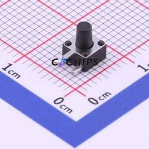 TC-1109DE-B-F Tactile Switch Through hole Component (THT) Switch Single Pole Single Throw Round Button 1.6N Right Angle Insert - Product Image 1