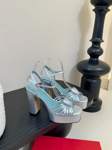 Sandalias de tacón ultra alto con plataforma antideslizante e impermeables Love Sexy Evergreen, con punta cuadrada y una tira trasera para mujer - Product Image 5