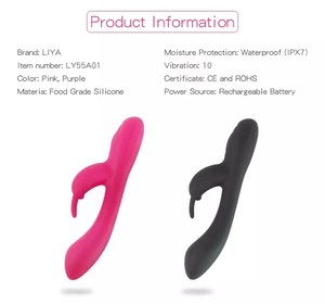 Vibratore del coniglio del clitoride del punto g del silicone viola del caricatore usb elettrico delle donne - Product Image 3