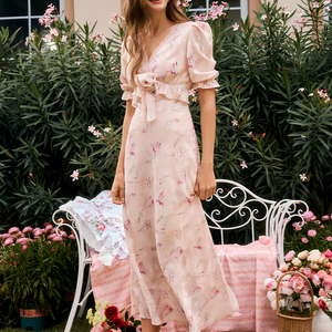 Vestido Elegante con Estampado Digital Midi Personalizado para Mujer, Vestido de Verano Informal Tejido con Estampado Floral, Sin Mangas, Cuello Cuadrado, Línea A, para Chicas - Product Image 1