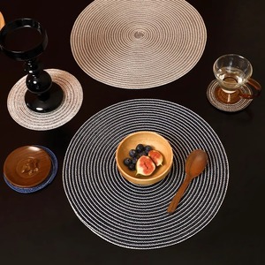 Round Cotton Yarn Placemat Heat Insulating Non <b>Slip</b> Woven Coaster Kitchen Anti Scald Pot <b>Mat</b> Home Use - Product Image 3