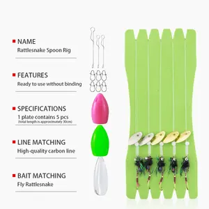 LUSHAZER 5 pcs/set Plate-forme de pêche à la mouche Leurre à plumes avec lames de <span class=keywords><strong>spinner</strong></span> Truite Leurre à mouche pour eau douce salée - Product Image 3