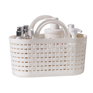 Panier de rangement portable en plastique avec poignée, panier à linge multifonctionnel pour salle de bain et cuisine, taille moyenne, vert lac - Product Image 2