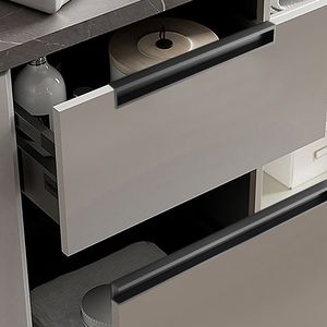 G Type Cabinet Handle <b>28mm</b> High Aluminum Alloy Matte Black Silver Gray Kitchen Drawer Pulls - Product Image 4