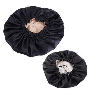 Paquete de 2 Gorros de Satén Reutilizables de Doble Capa con Cordón Ajustable, Reversibles, para Mamá e Hija, Adolescentes y Bebés - Product Image 4