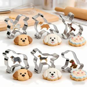 Emporte-pièces pour biscuits en forme de chien <span class=keywords><strong>Labrador</strong></span>, en acier inoxydable, pour Corgi, Caniche, Teddy, Alaska, Bichon Frisé, moule à biscuits, passe au lave-vaisselle, outils de pâtisserie DIY - Product Image 1