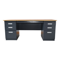 Bureau en métal thermolaqué anthracite pour adulte SAMARA avec plateau en MDF recouvert de HPL 180x60x75 cm 59,2 kg