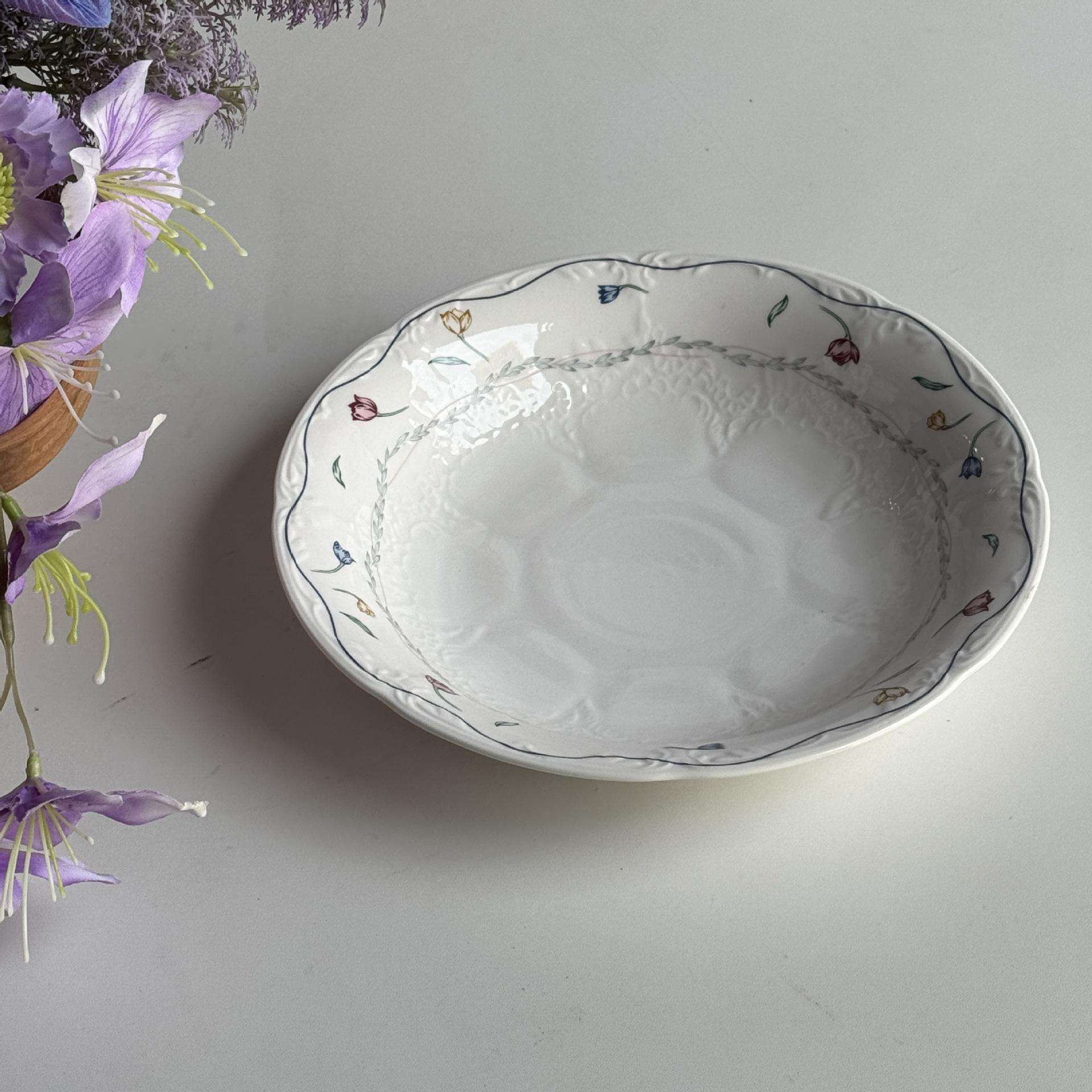 Flower soup plate 9 inches