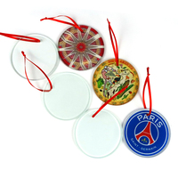Ornements de Noël en verre vierge dépoli à sublimation personnalisée Adornos De Navidad en verre imprimable pour l'artisanat