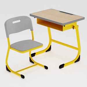 Ensemble bureau et chaise ergonomiques pour enfants, poste de travail individuel pour les devoirs avec rangement, en plastique et durable - Product Image 2