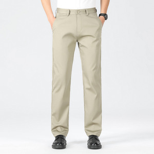 <span class=keywords><strong>Pantaloni</strong></span> Chino da Golf Casual da Uomo in Cotone Canvas Leggero, Vita Media, Vestibilità Regolare, Elastico in Vita, Stile Vintage - Offerta Speciale - Product Image 4