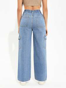 JEANS CARGO EN DENIM Denim extensible brodé de luxe Tissu écologique et durable Tailles 26-40 Osca International - Product Image 6