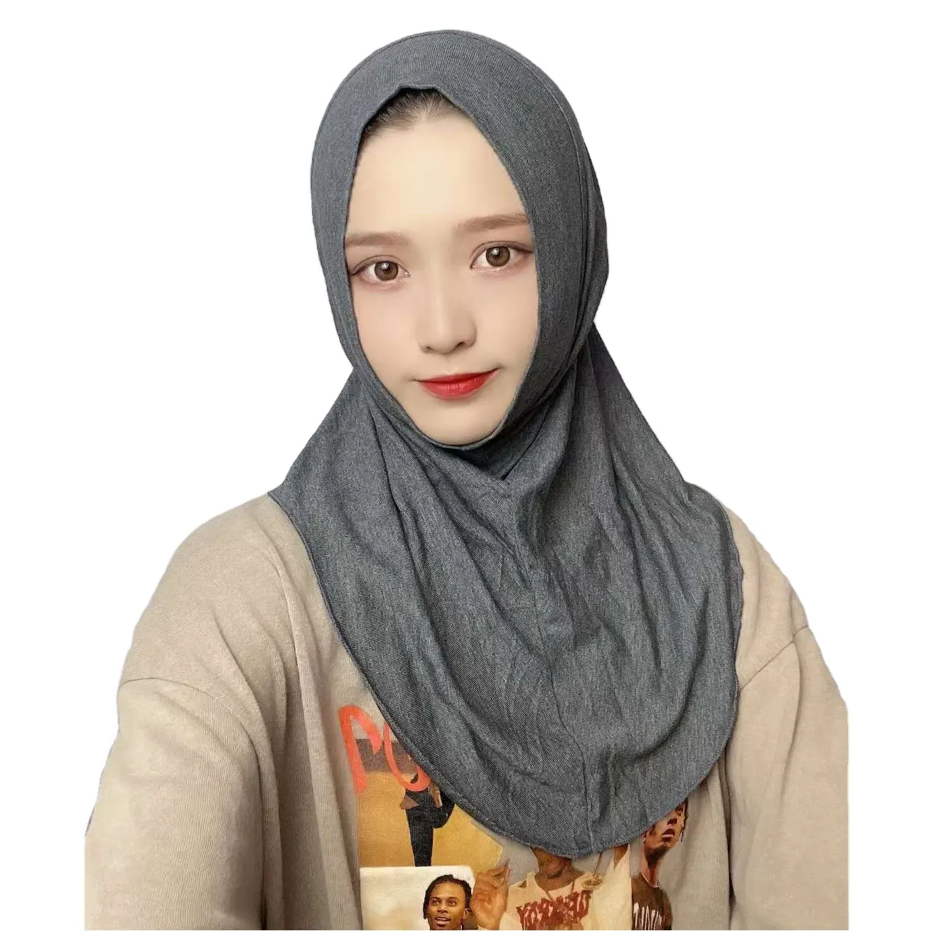 Produk Baru Musim Gugur 24 Warna Modal Katun Bergaris Jilbab Nyaman Jilbab Pengangkat Wajah Topi Dalam Wanita