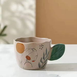 แก้วกาแฟเซรามิกสไตล์นอร์ดิกมินิมอล ความจุ 301-400 มล. ปรับแต่งโลโก้ได้ ทนความร้อน ใช้กับไมโครเวฟและเครื่องล้างจานได้ - Product Image 2