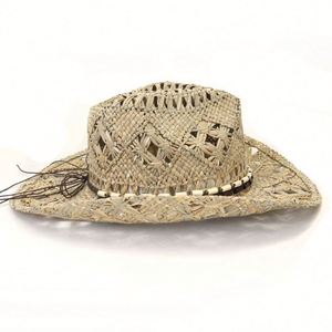 Sombrero de Paja Natural Tejido a Mano para Hombre y Mujer, Estilo Vaquero Occidental, para Verano y Actividades al Aire Libre - Product Image 4